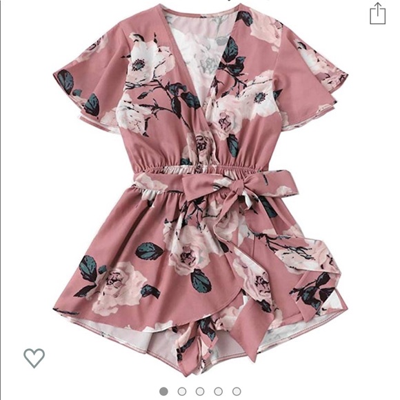 XL mauve floral romper NWT - Picture 1 of 3